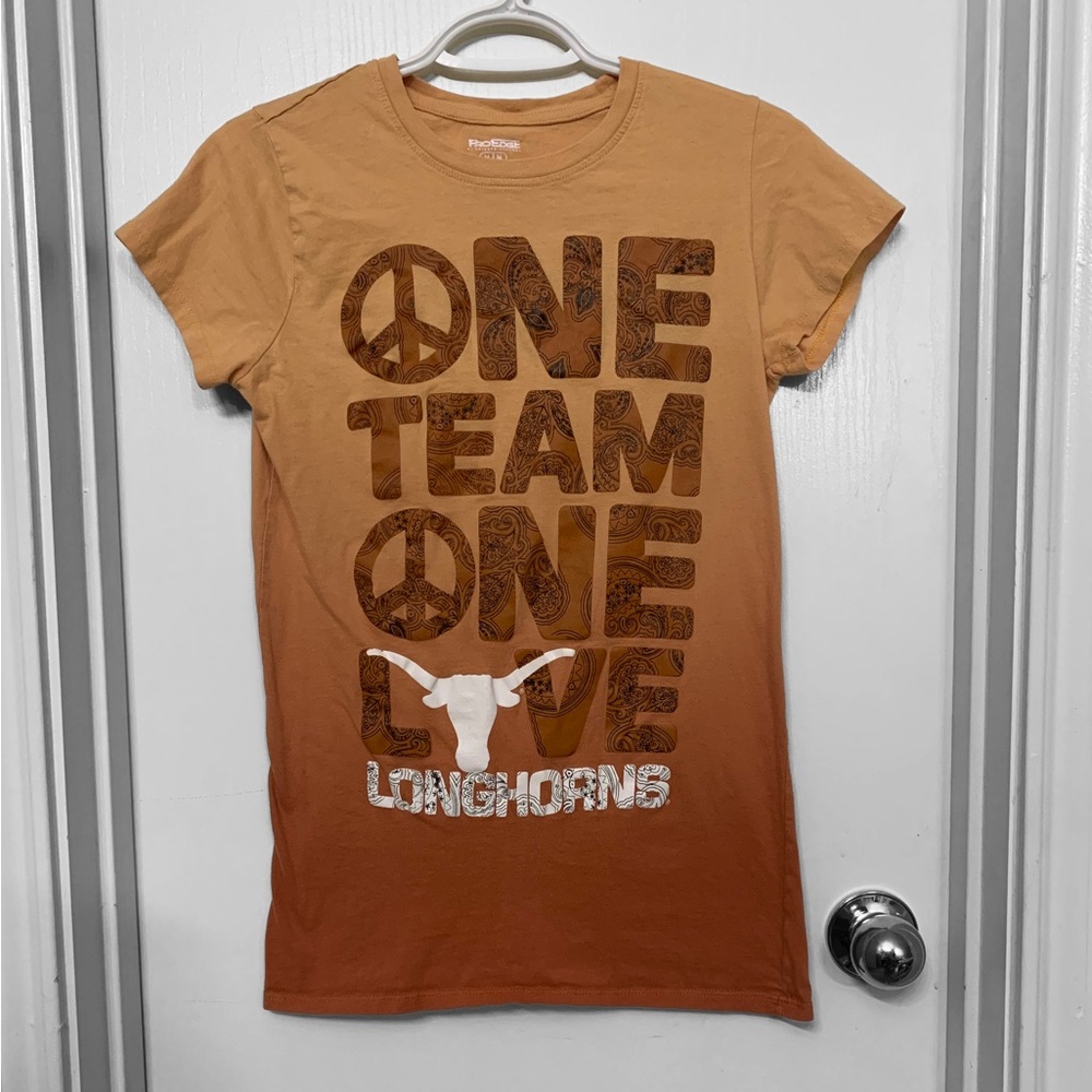 Texas Longhorns Orange Ombre Fitted T-shirt - Women size medium